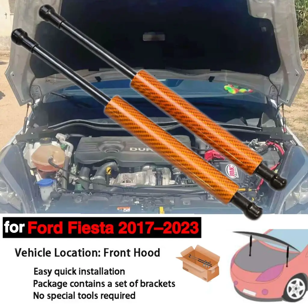 Hood Bonnet Struts for Ford Fiesta 2017 2018 2019 2020 2021 2022 2023 Modify Cylinders Pistion Damper Lift Supports Shocks Prop