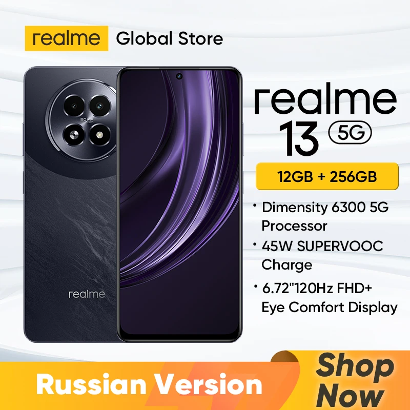 realme 13 5G Smartphone Dimensity 6300 5G Chipset 50MP OIS Camera 120Hz Display IP64 45W Charge 5000mAh Battery