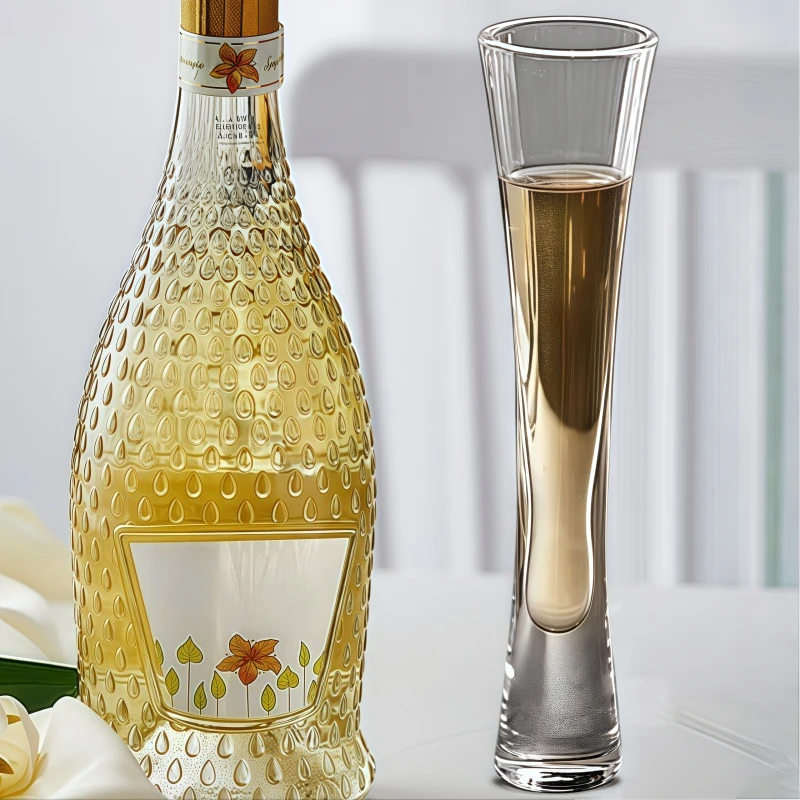 Handleless Champagne Glasses Glitter Flutes Clear Cups Bubble Wine Tulip Cocktail For Bar Party Gift Wedding Bubbly Wine Glasses