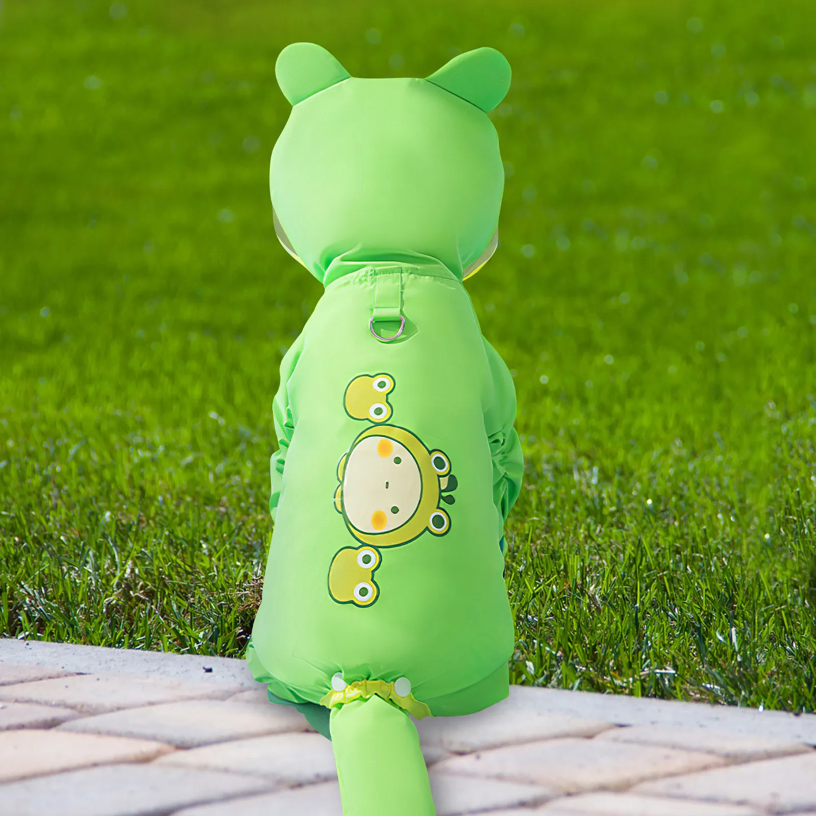 

Дождевик для домашних животных, водонепроницаемый, с полным покрытием, для маленьких и средних собак, с капюшоном, защита лап, удобный, дышащий.