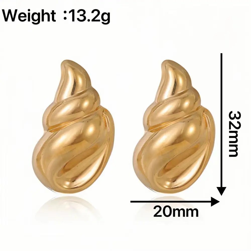 Nuevos pendientes de concha, pendientes de acero inoxidable para mujer, estilo océano de playa, accesorios de lujo de moda de Metal