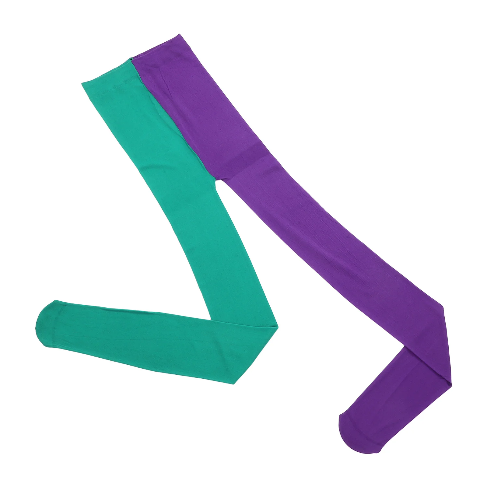 1 زوج يين يانغ جوارب طويلة الأخضر الأرجواني مطاطا أنبوب طويل لكرنفال عيد الميلاد أداء حفلة زي جوارب النساء #2