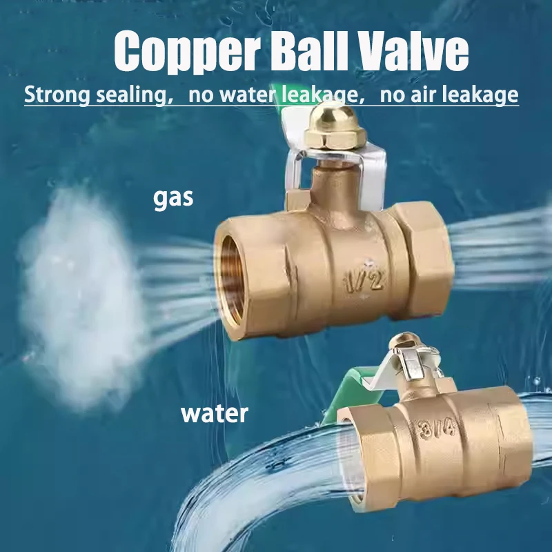 

Thickened Brass Inner Wire Air Compressor Tap Water Switch Water Pipe Tracheal Copper Valve G1/4 3/8 1/2 3/4 G1 Brass Ball Valve