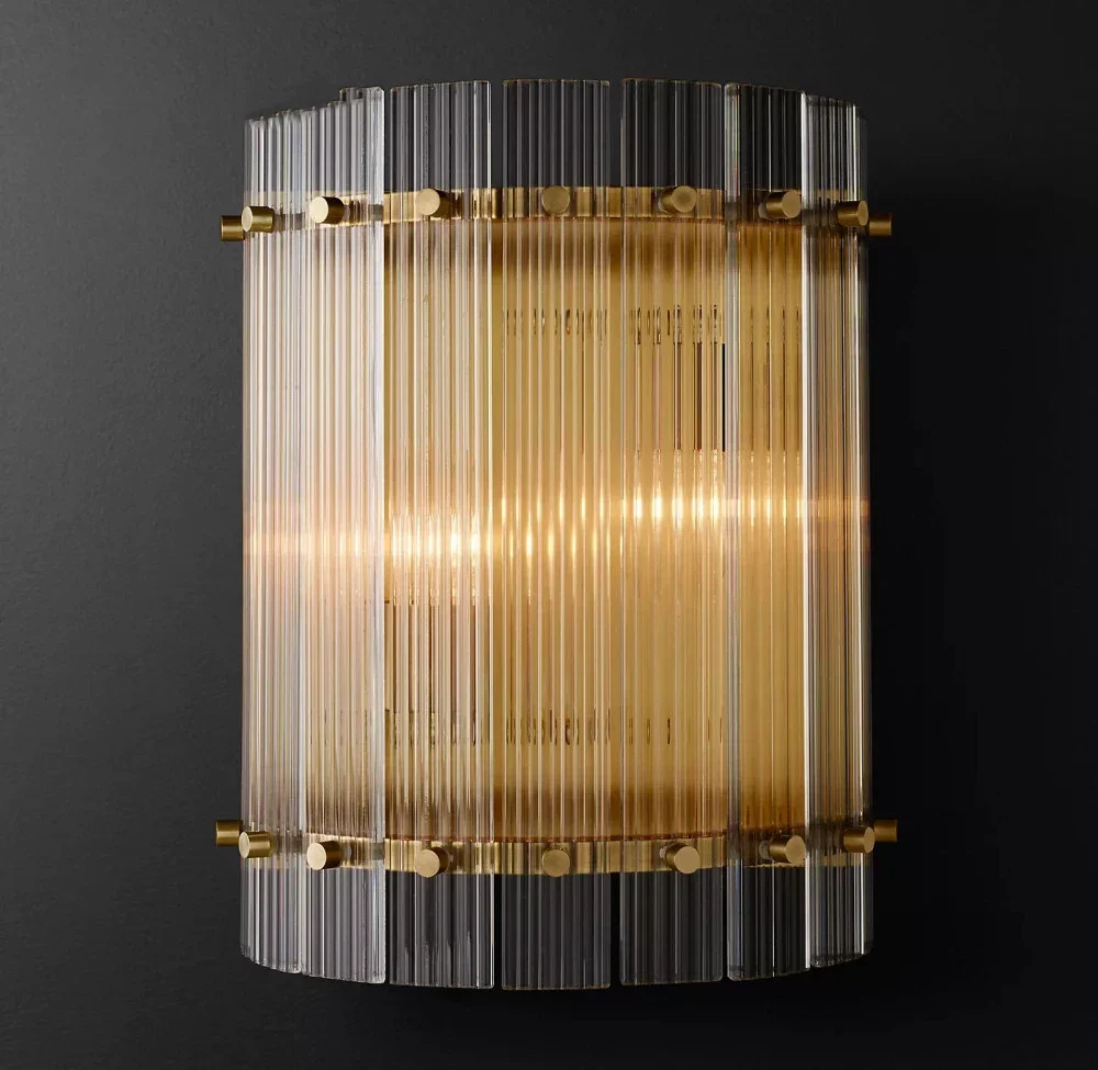 

Modern retro wall lamp LED glass brass chrome black nickel wall lamp bathroom bedroom living room interior lighting