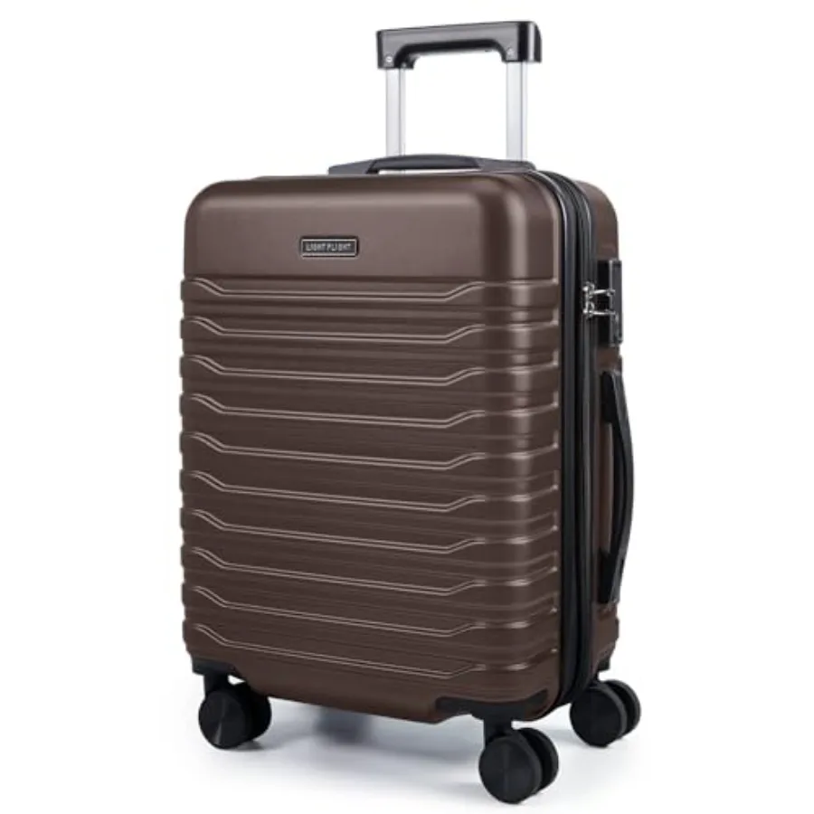 

Light Flight Expandable Carry On Luggage 22x14x9 Airline Approved with Double Spinner Wheels 20 Inch Lightweight Hard Shell Rol