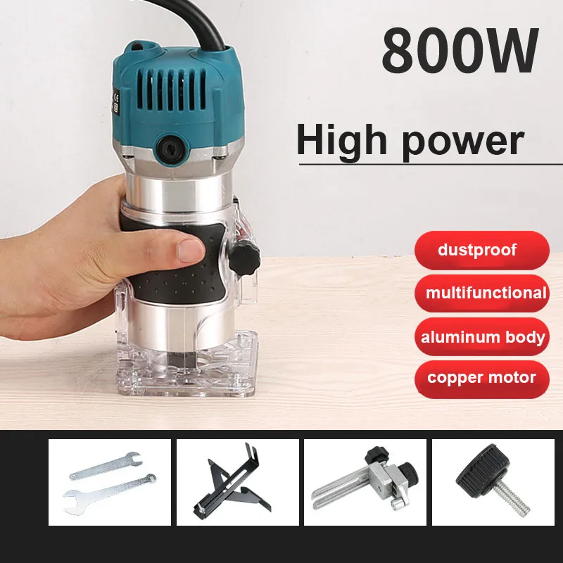 110V/220V 800W Power Tools Wood Trimmer Multifunctional Wood Edge Trimmer Wood Carving Hole Saws Edge Trimming Machine