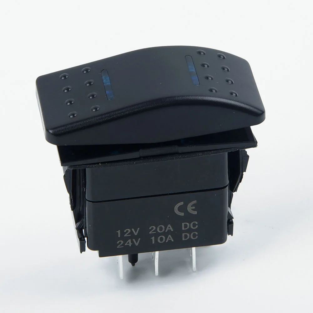 Marine Universally 12/24V Rocker Switch 660030 7Pin DPDT ON-OFF-ON 2 LED Rocker Switch 49X52.5X24mm Car Truck Marine DPDT Switch