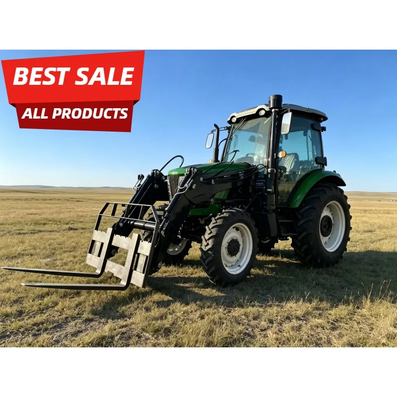 Multifunctional 50HP 4×4 Farm Tractor with Pallet Fork for Material Handling & Cultivation