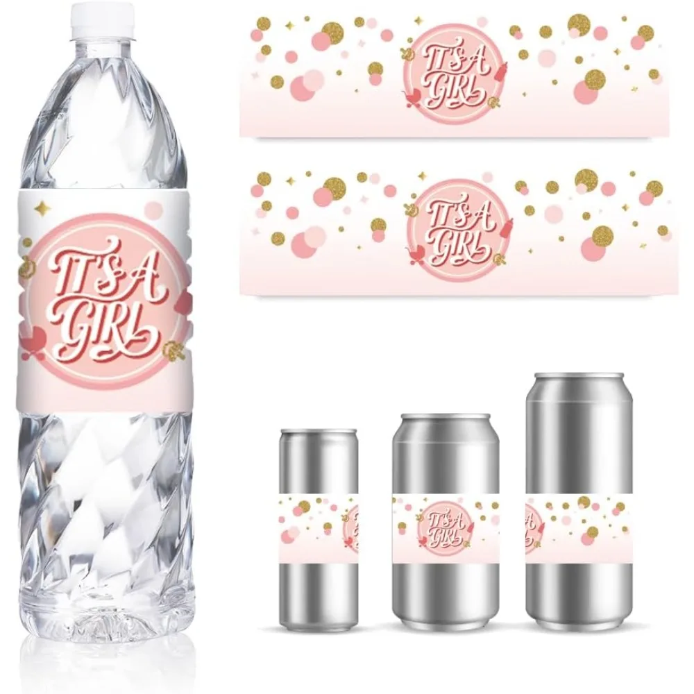 

30 листов этикетки для бутылок с водой для девочек, розовые этикетки для контейнеров для питьевой воды, персонализированные самоклеящиеся наклейки для детей