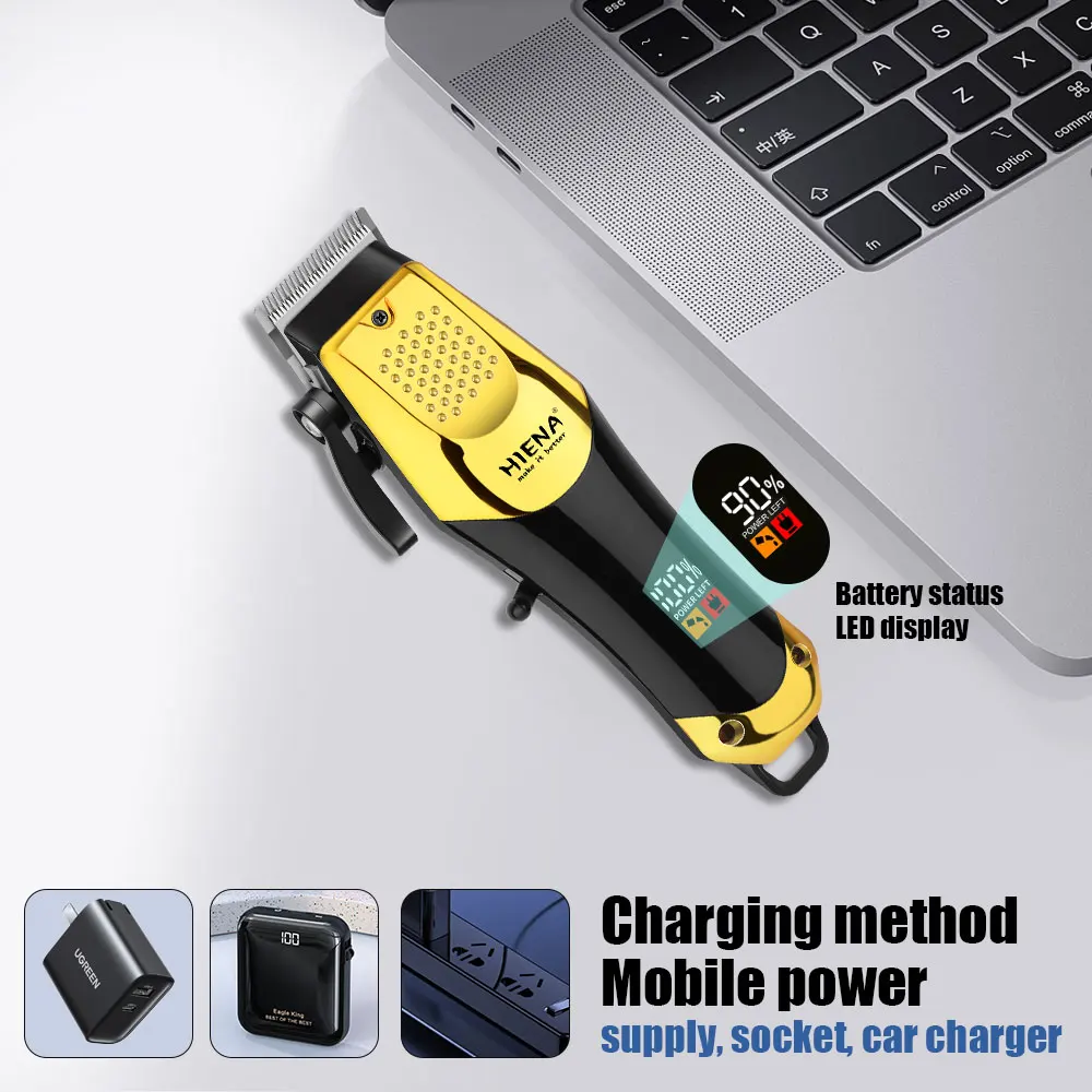 Hair clipper 3piece set of gold professional hair clipper usb charging fast cutting machine cordless hair trimmer for men's gift