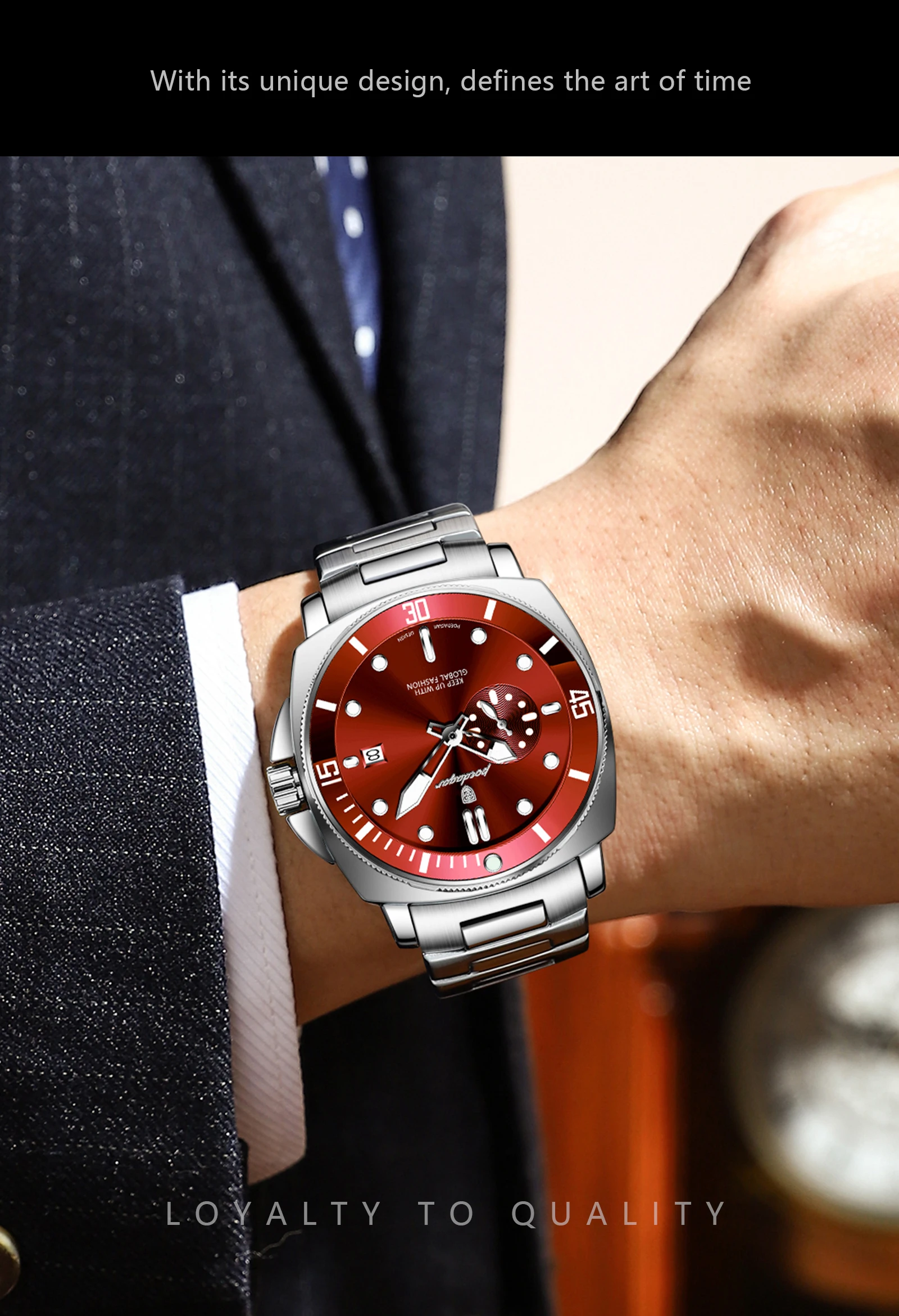 POEDAGAR Luxus Trendy Männer Uhr Wasserdicht Leucht Datum Edelstahl Männliche Uhr Quarz Business Sport herren Uhren Reloj – Detail 18