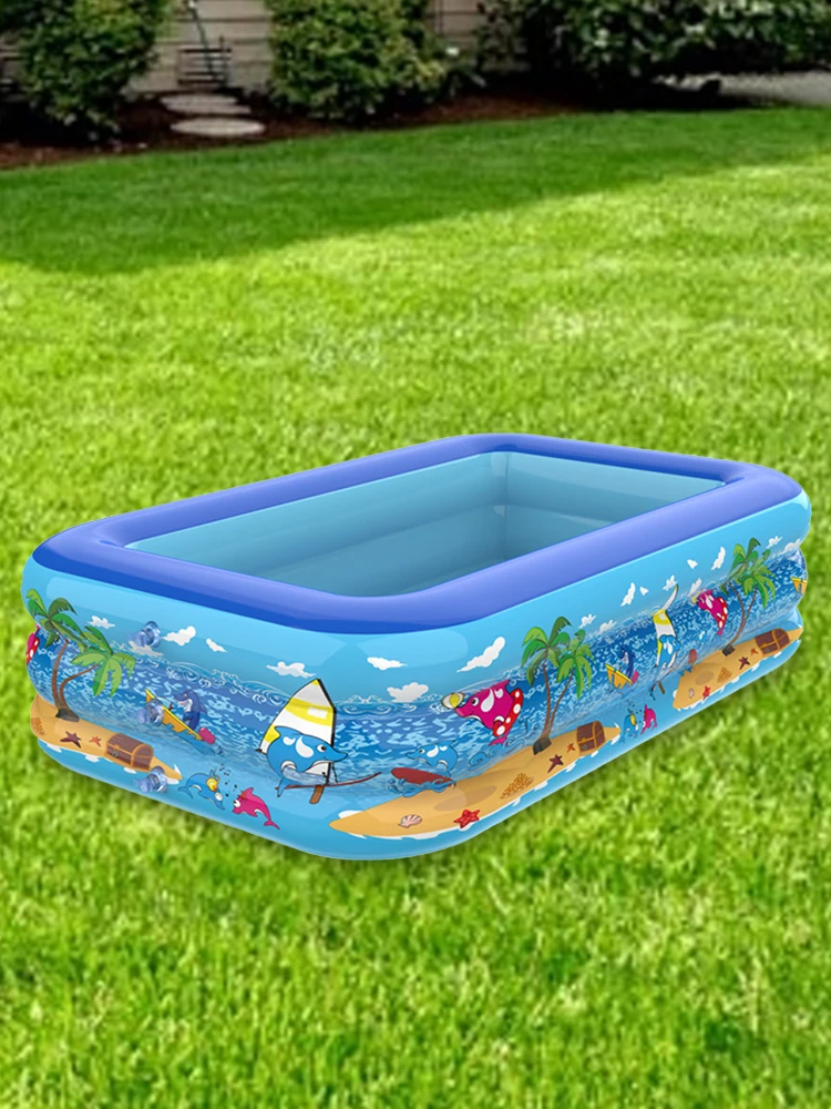 حمام سباحة قابل للنفخ من مادة PVC السميكة لحمام السباحة بنمط كرتوني لحمام السباحة للأطفال الصغار #5