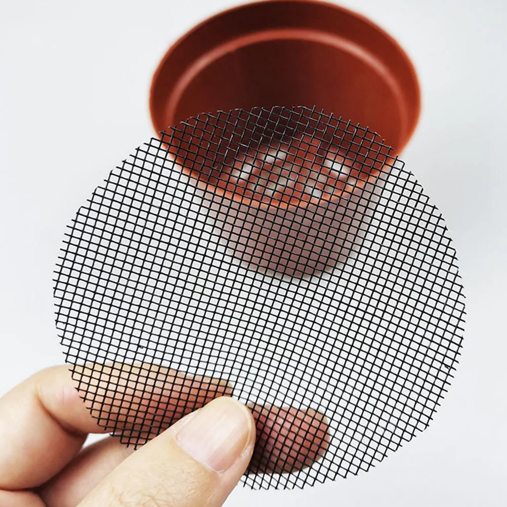 

50pcs Flowerpot Mesh Pads High-Density Drainage Net For Planters Bonsai Pot Mats Garden Base Cushion Planter Hole Mesh Mat