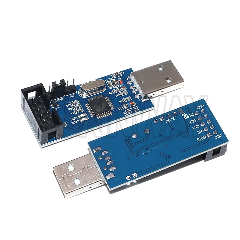 USBASP USBISP AVR مبرمج USB ISP USB ASP ATMEGA8 ATMEGA128 دعم Win7 64K 10Pin إلى 6 Pin لوح مهايئ