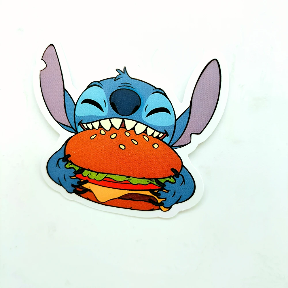 10/30/50/80/100Pcs/Pack Lilo Stitch Eat Hamburgers Balloon Decoration Stickers for Blossom Journals Diary Scrapbooking Materials