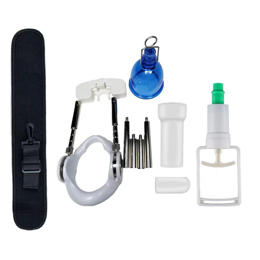 Size Master Male Wearable Penis Vacuum Cup with Belt Pump and Extender Stretcher Cup Hanger for Penis Enlargement