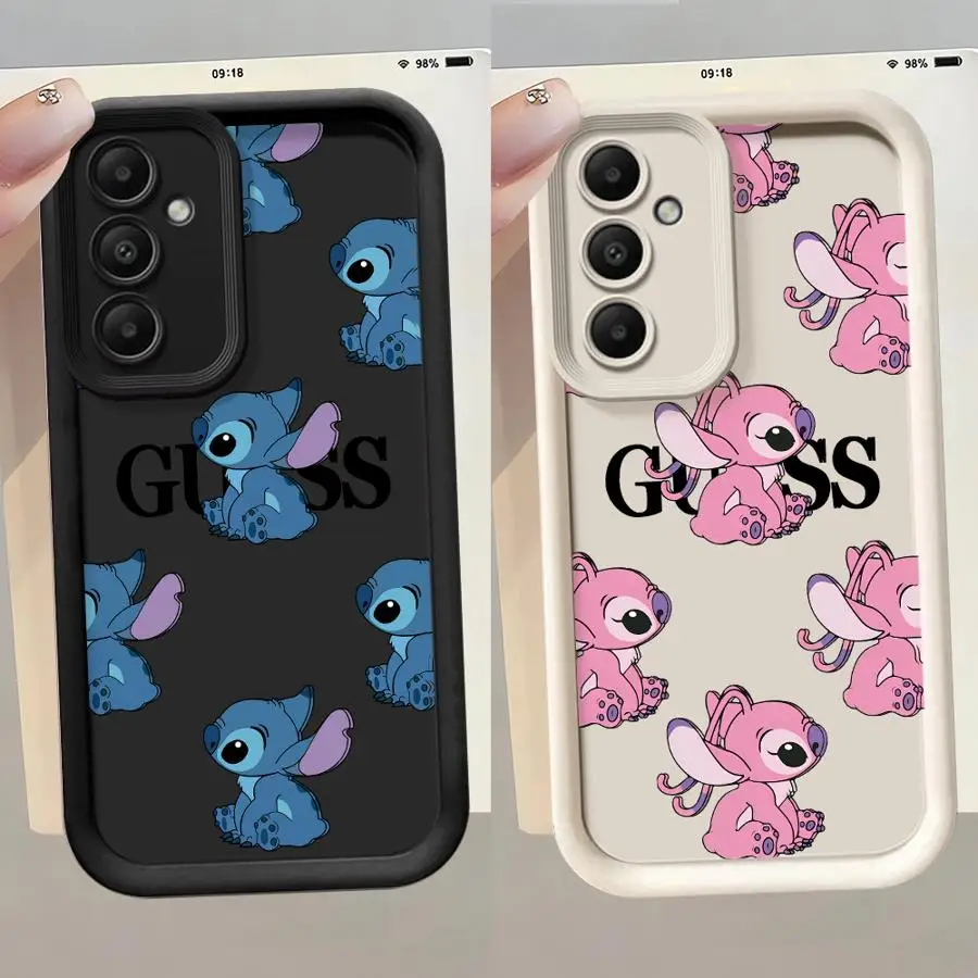 Милый модный чехол Stitch Angle для Samsung Galaxy A72 A71 A25 A06 A53 A55 A52 A51 A35 A73 A54 Мягкий ТПУ