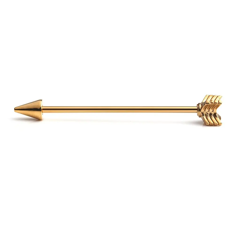 1PCS/6PCS 14 Gauge Arrow Industrial Barbell Cartilage Earring Body Piercing Jewelry 1/2 Inch(38mm) Punk Retro Style for Men