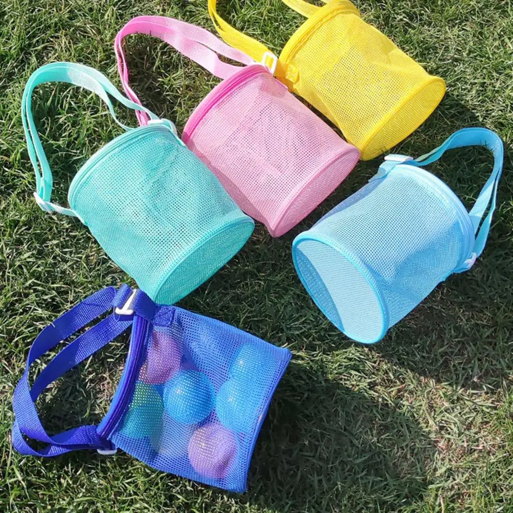 Sand-proof Beach Bag Storage Mesh Bag Filter Drainage Foldable Adjustable Strap Seashell Sunglasses Stoarge Pouch Tote Bag