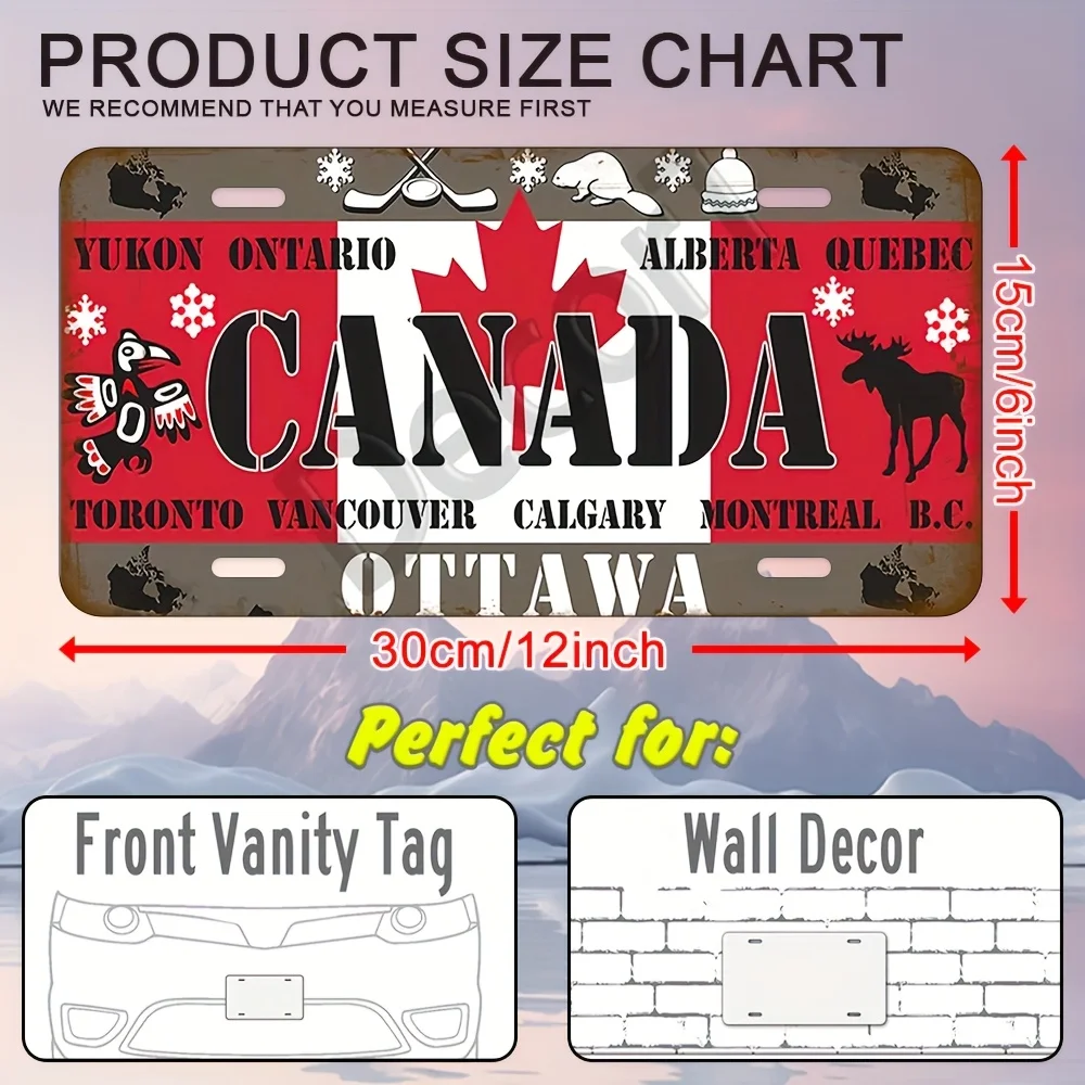 2D Flat - 1pc 2D Flat Posters, 1 Item Canada-Themed UV Printed Sign - 30X15 Cm / 11.81X5.9 Inches Indoor And Outdoor Wall Dec