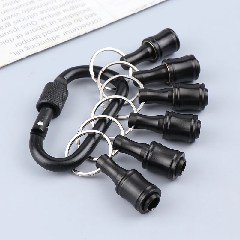 6Pcs/Set Bit Holder 1/4 Inch Hex Screwdriver Bits Holder Extension Bar Keychain Adapter Drill Bits Change Screw Bit Holder