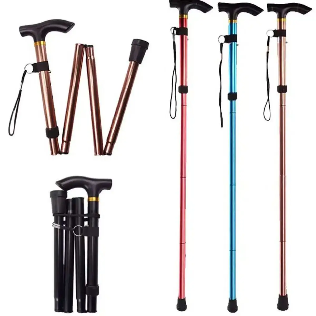 Hiking Camping Mountaineering Poles Walking Stick Telescopic Baton Trekking Poles Lightweight Camping Climbing Trekking Stick