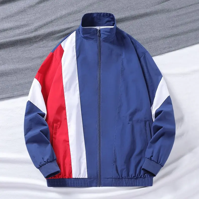 

Mesh Lining Thin Summer Jacket for Men Youth Campus Sports Jacket Windbreaker Outdoor Vintage Varsity Jacket 90s Men Clothing