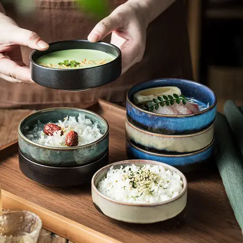 4.5 인치 밥 그릇 둥근 컵 일본식라면 수프 그릇 대형 식기 가정용 세라믹 그릇