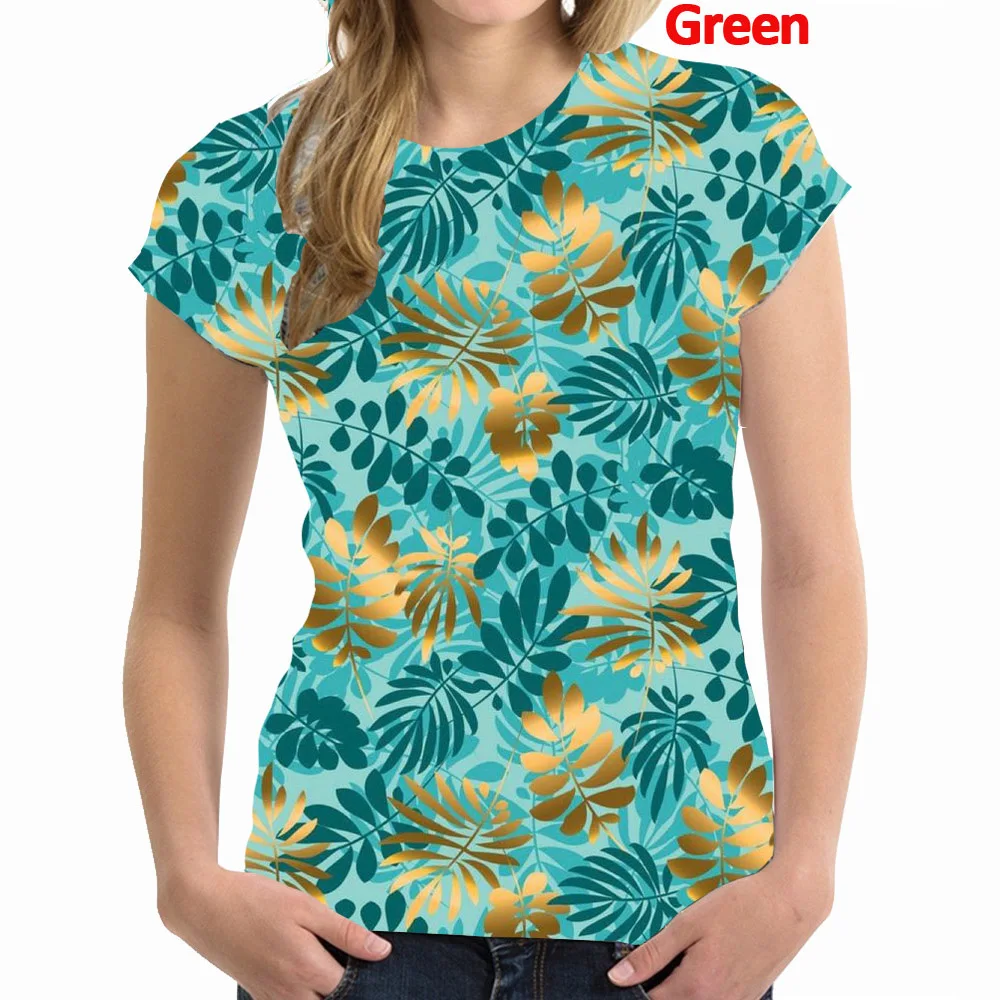 Camiseta de manga corta para hombre y mujer, camisa con estampado de hojas en 3d, talla grande 2XS-6XL, nuevo estilo a la moda