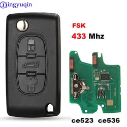 jingyuqin 433Mhz FSK Klucz Do Peugeot 207 307 407 208 308 408 607 Do CITROEN C1 C2 C3 C4 C5 Berlingo Picasso CE0523 Ce0536