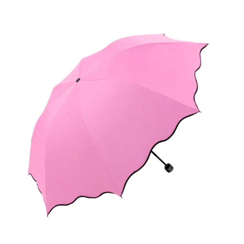 Creative Umbrella Water Flowering Umbrella 3 Folding Sun Rain Umbrella Windproof Manual Umbrella for Women Outdoor Drop Shipping