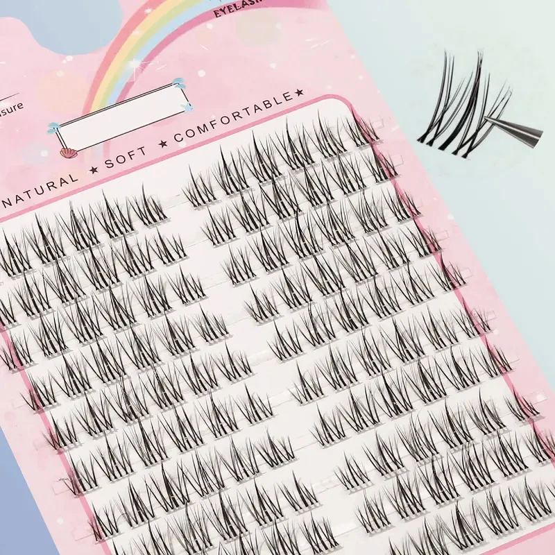 120 Pcs Sectioned Natural Curling False Eyelashes, 10 Rows Large Capacity Transparent Lashes, Soft Fairy Style for Enhanced Look