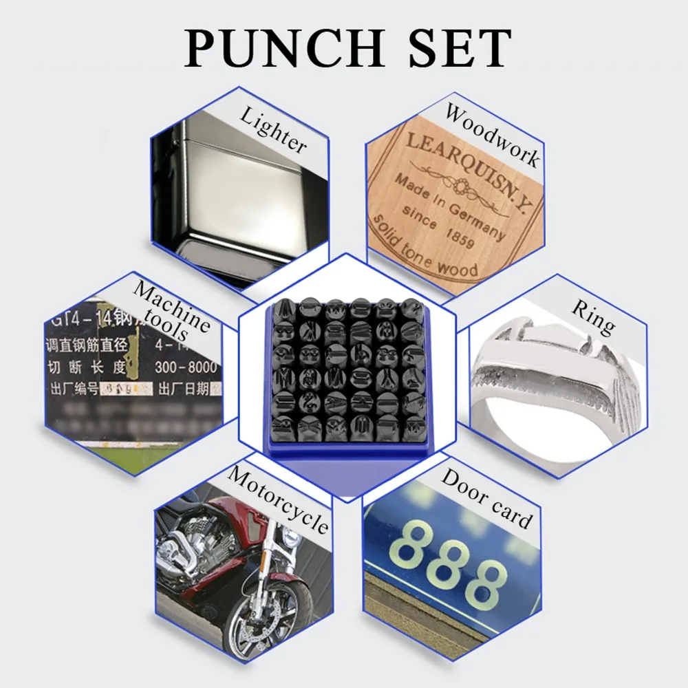 

6mm Size Number Stamp Punch Set Carbon Steel Uppercase Letters Letter Stamp Punch Set Artistic Font Heart Design