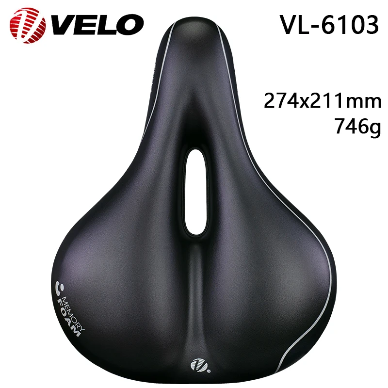 VELO VL-6103 High Resilience Comfort Thicken Waterproof Memory Bicycle Saddle Mountain Touring MTB City Bike Cycling Parts