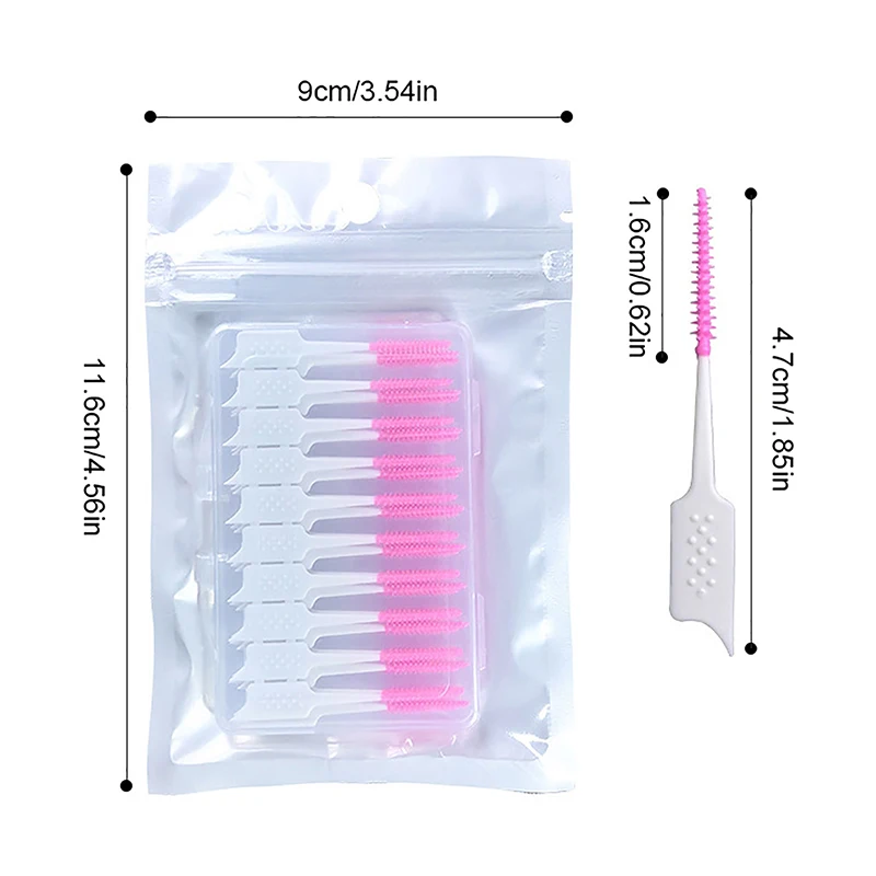 Cepillos de dientes interdentales de silicona, Herramientas de limpieza bucal, 40 piezas