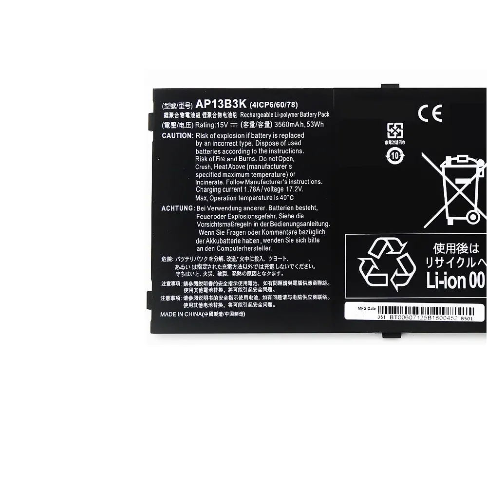 New 15.2V AP13B3K AP13B8K Laptop Battery For Acer Aspire V5 R7 V5-572G V5-573G V5-472G V5-473G V5-552G M5-583P V5-572P R7-571