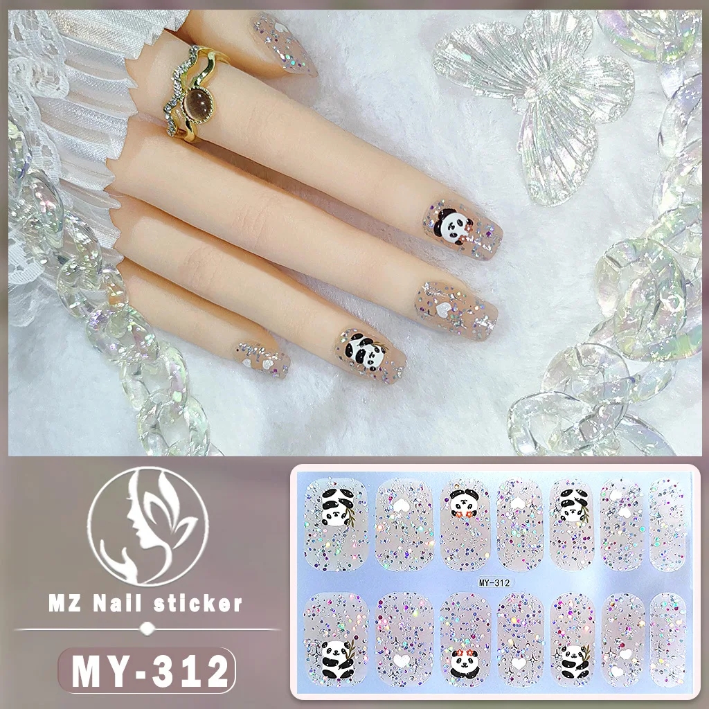 

MEBIS Nail Stickers MY Panda Butterfly NoBake Gel Nails Sticker Full Nail Art Sticker Waterproof Imitation Diamond Nail Polish