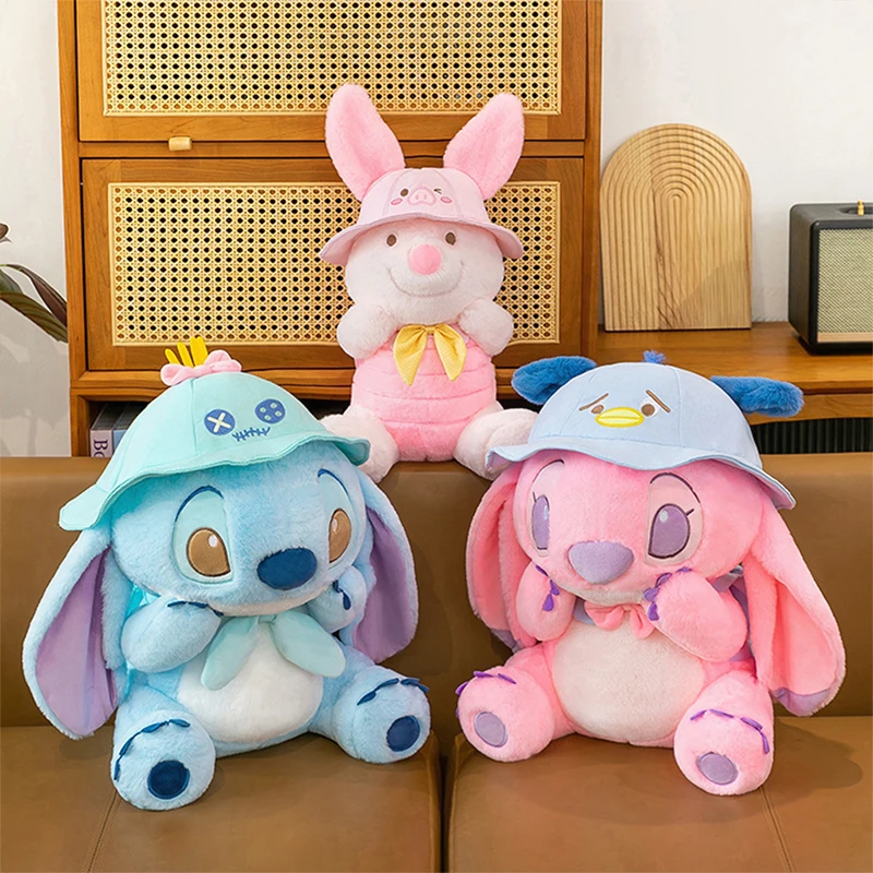 

Disney 30/50cm New Cute Stitch and Angel Plush Toy Set Ruffle Stitch Doll Pillow Gift for Kids Birthday Present Room Decoration