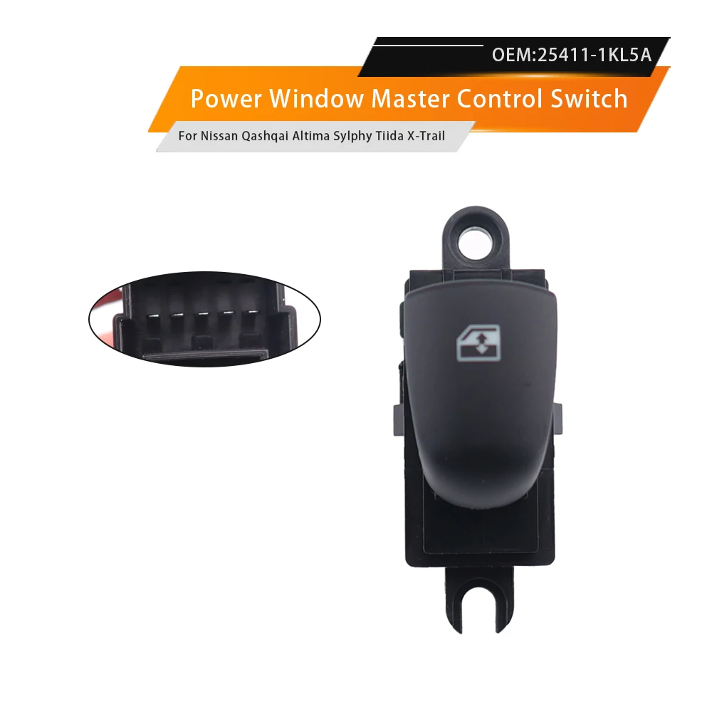 Para Nissan Juke Leaf Sentra 2012 2019 Rogue x-trail Qashqai 254111KL5A 25411-1KL5A interruptor elevador de ventana con botón de pasajero