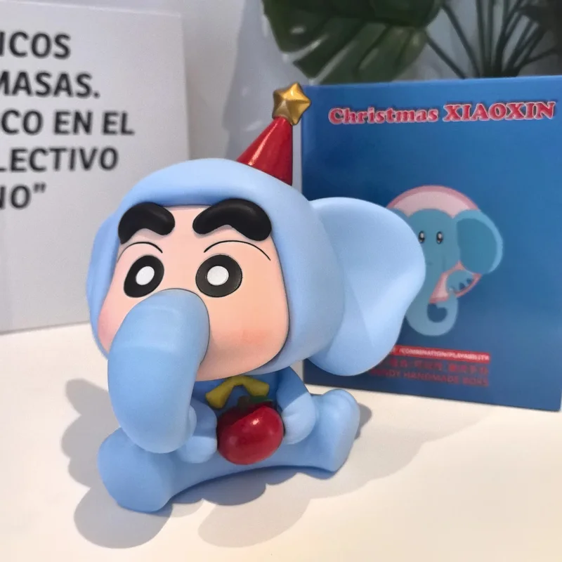 Miniso Crayon Shin-Chan Cos Elephant With Long Nose Trunk Figurine Movable Figure Christams Xiaoxin Model Toy Custom Figurine