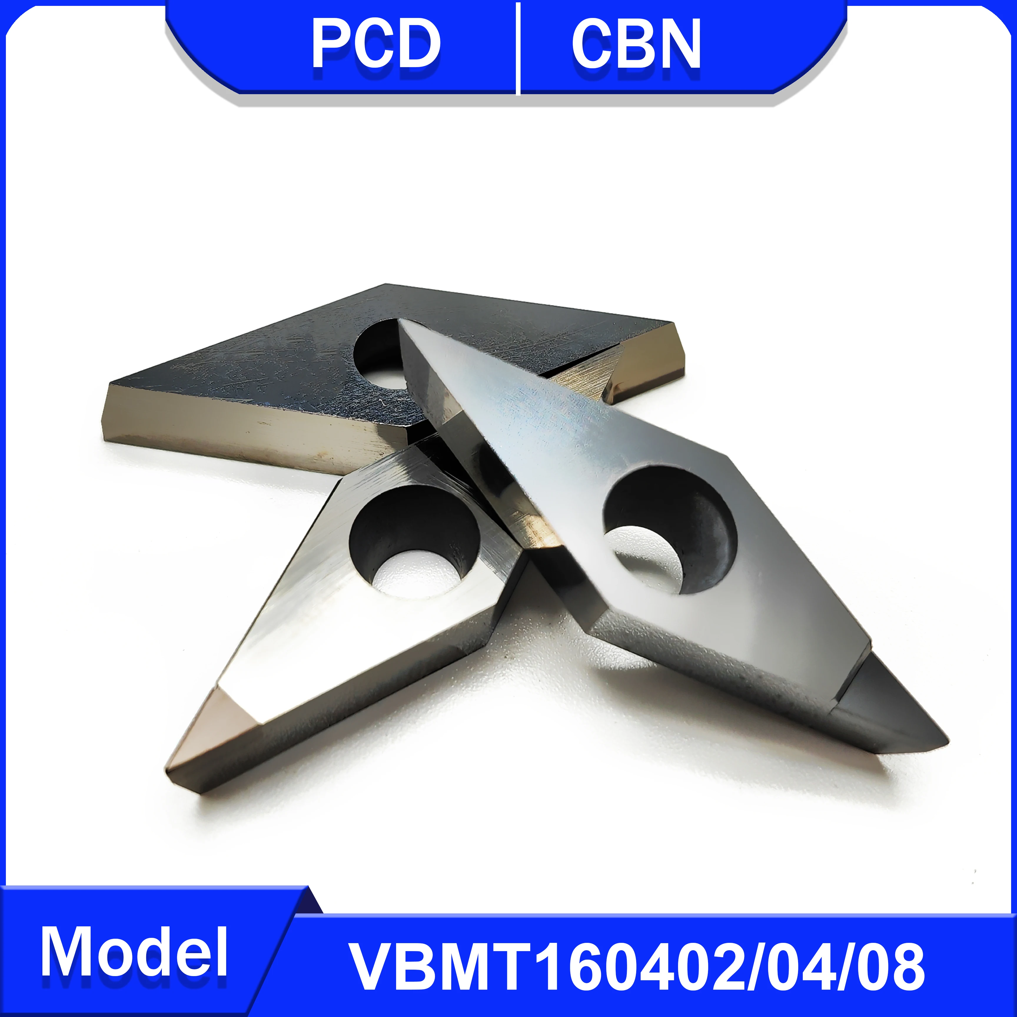 Machine tool VBMT160402 VBMT160404 VBMT160408 Turning tool PCD for aluminum copper CBN tool processing hard steel cast iron VBMT