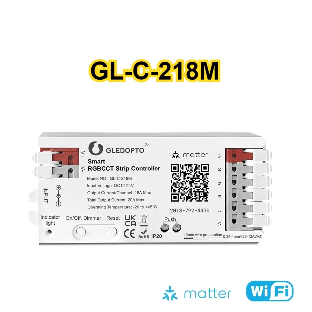 Matter sur WiFi LED bande lumineuse RGBCCT LED pilote application intelligente commande vocale Matte