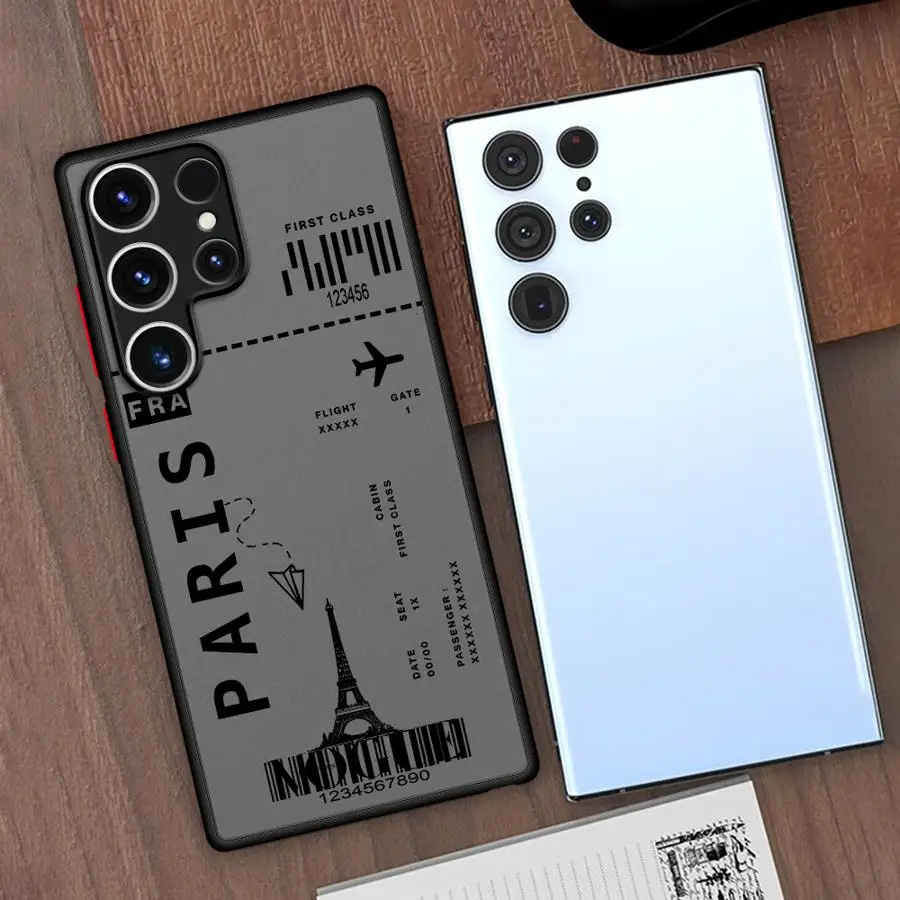 Airplane Bus Tickets Phone case for Samsung Galaxy S9 S10 Plus S20 S21 S22 S23 S24 S25 Plus Ultra FE fundas case