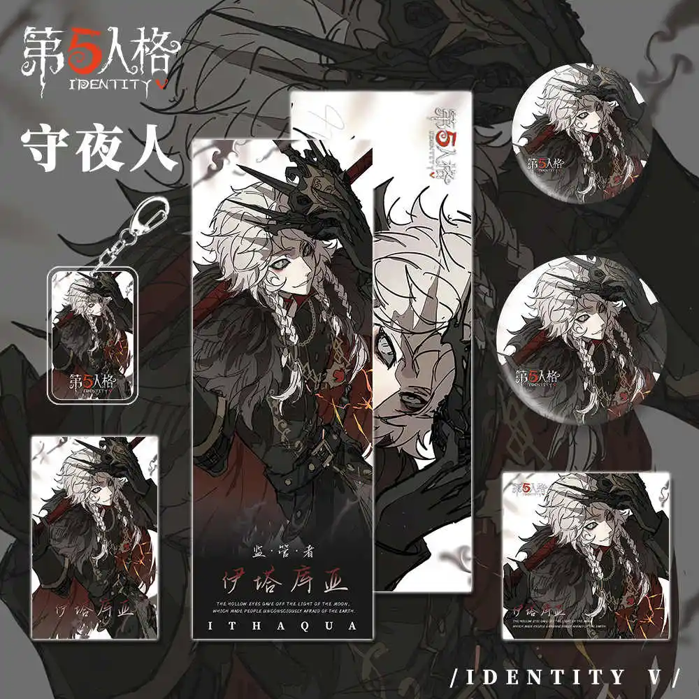 

6 шт., аниме-игра Identity V Джокер, золотой значок Luca Balsa, лазерный билет, брелок для ключей, открытка, подарочная коллекция, костюм, высокое качество
