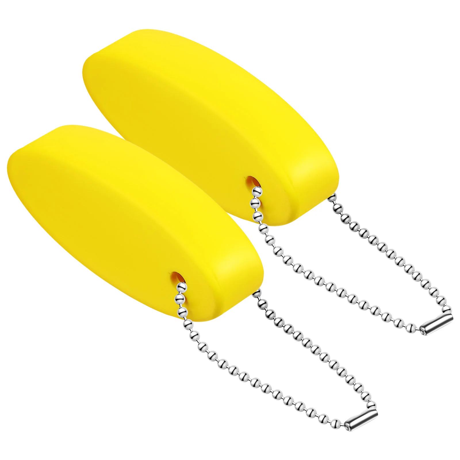 

2pcs Floating Oval Pu Float Key Chain For Swimming Boating Fishing Floating Boating Keychain Sailing Outdoor Sports Yellow