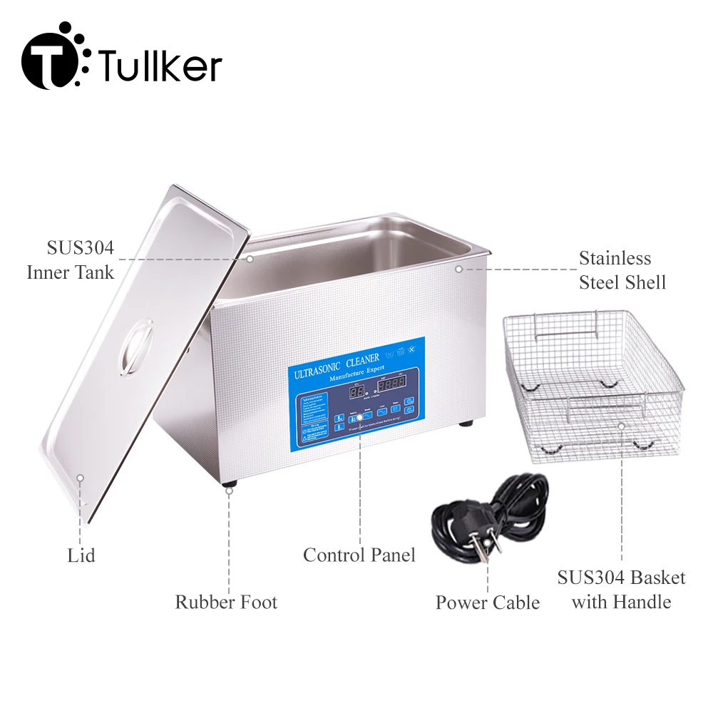 30L Ultrasonic Bath Degas Sweep Turbo 40kHz Printhead Vinyl Record Engine Block Parts Industrial Ultra Sonic Cleaner