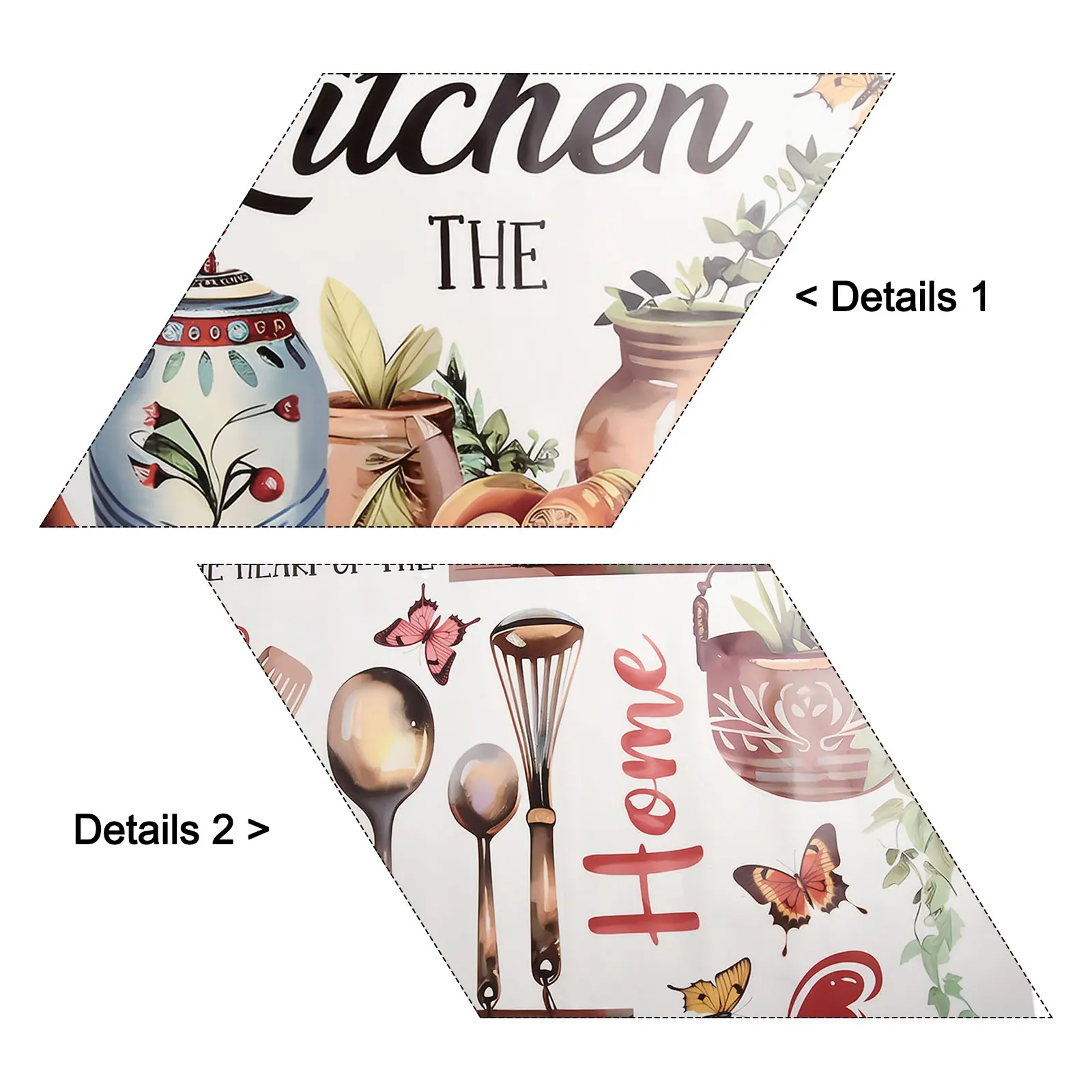 Floral Design PVC Wall Sticker for Living Room Kitchen Dining Area Bar and Commercial Entrance Interior Decoration Projects
