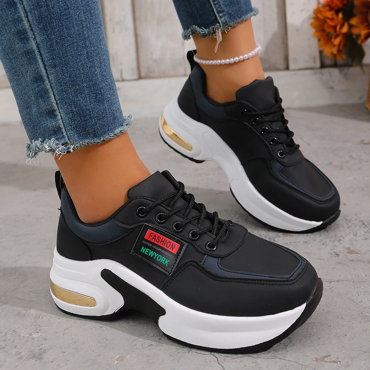 Women Height Increase Sneakers Non-Slip Jogging Running Shoes Ladies High Quality Waterproof Shoes Autumn Sneakers Comfortable