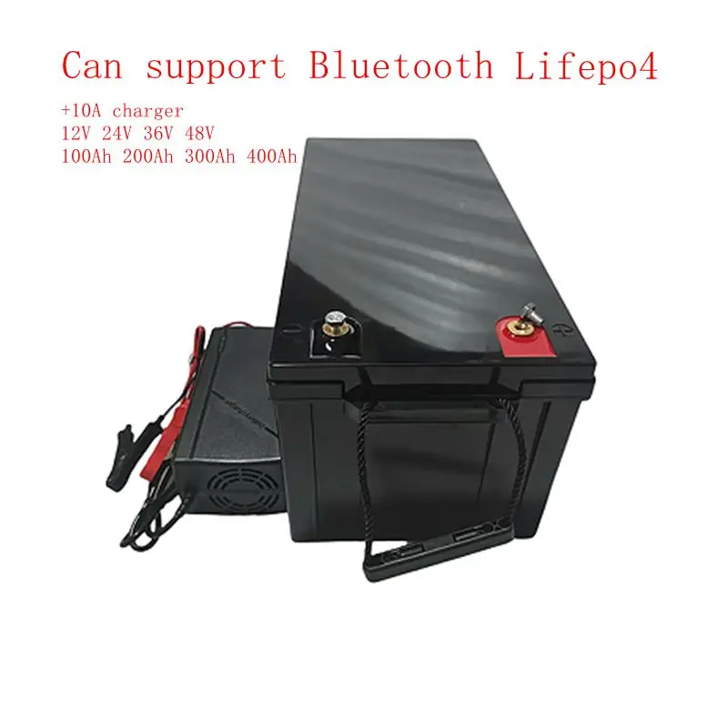 

JR 12V 24V 36V 48V 100AH 150Ah 200AH 300Ah 400Ah lifepo4 lithium battery bluetooth BMS APP for solar inverter EV Fishing boat