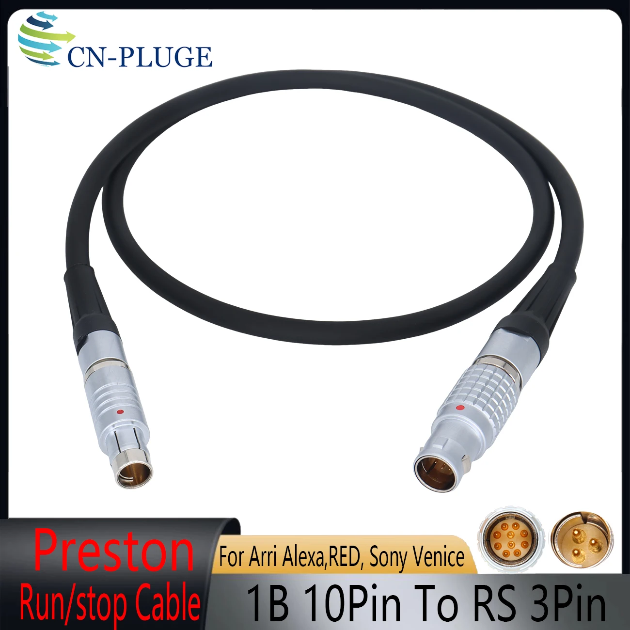 Preston MDR-3 and MDR-4 10pin to RS 3Pin Run/stop Power Cable for ARRI Alexa,RED, Sony Venice